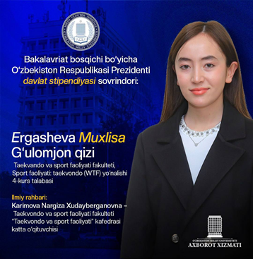 Ergasheva Muxlisa G‘ulomjon qizi